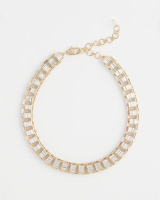 Gold Tone Baguette Collar Necklace