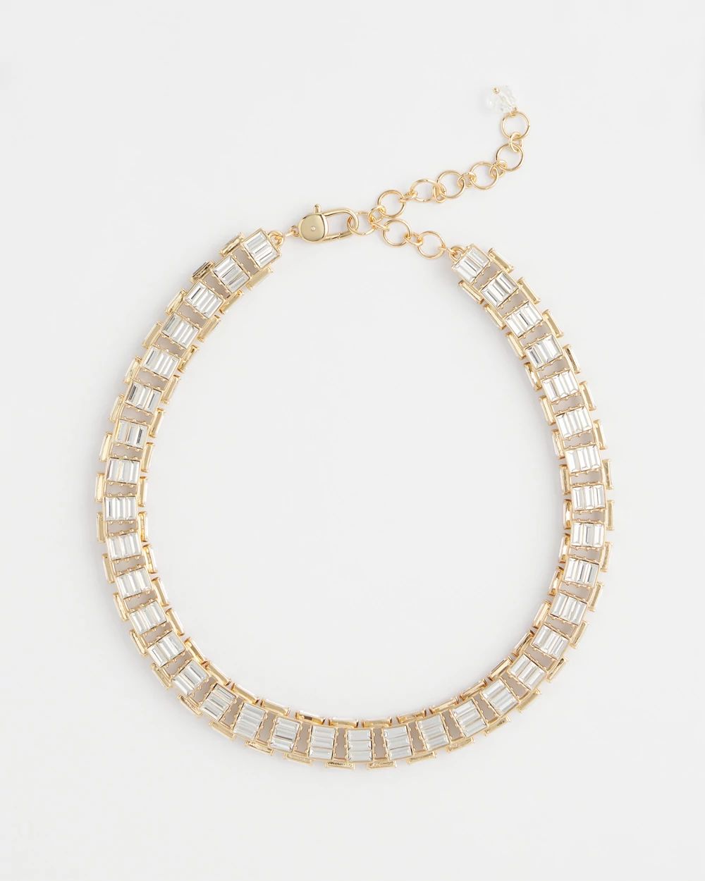 Gold Tone Baguette Collar Necklace