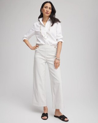 Brigitte™ Striped Wide-Leg Cropped Pants click to view larger image.