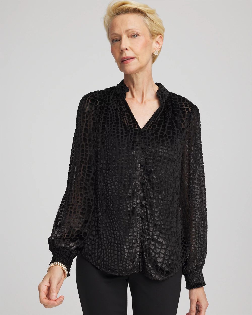 Burnout Velvet Blouse