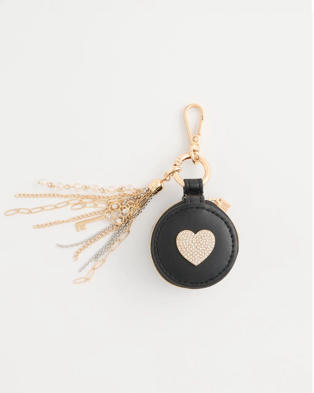Suede Heart Bag Charm Key Chain
