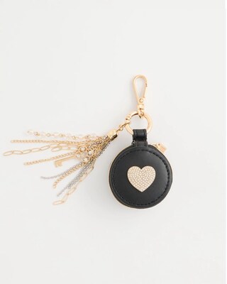 Suede Heart Bag Charm Key Chain