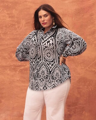 Eyelet Billow Sleeve Shirt