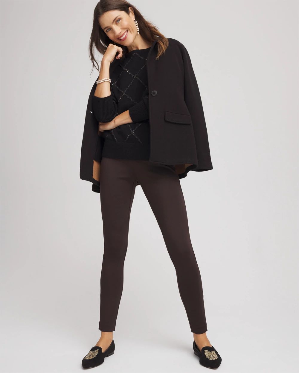 Juliet Slim Zip-Ankle Leggings click to view larger image.