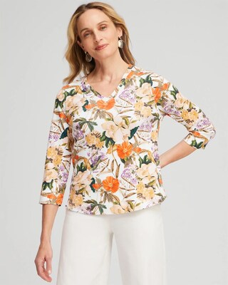 Floral 3/4 Sleeve Tee