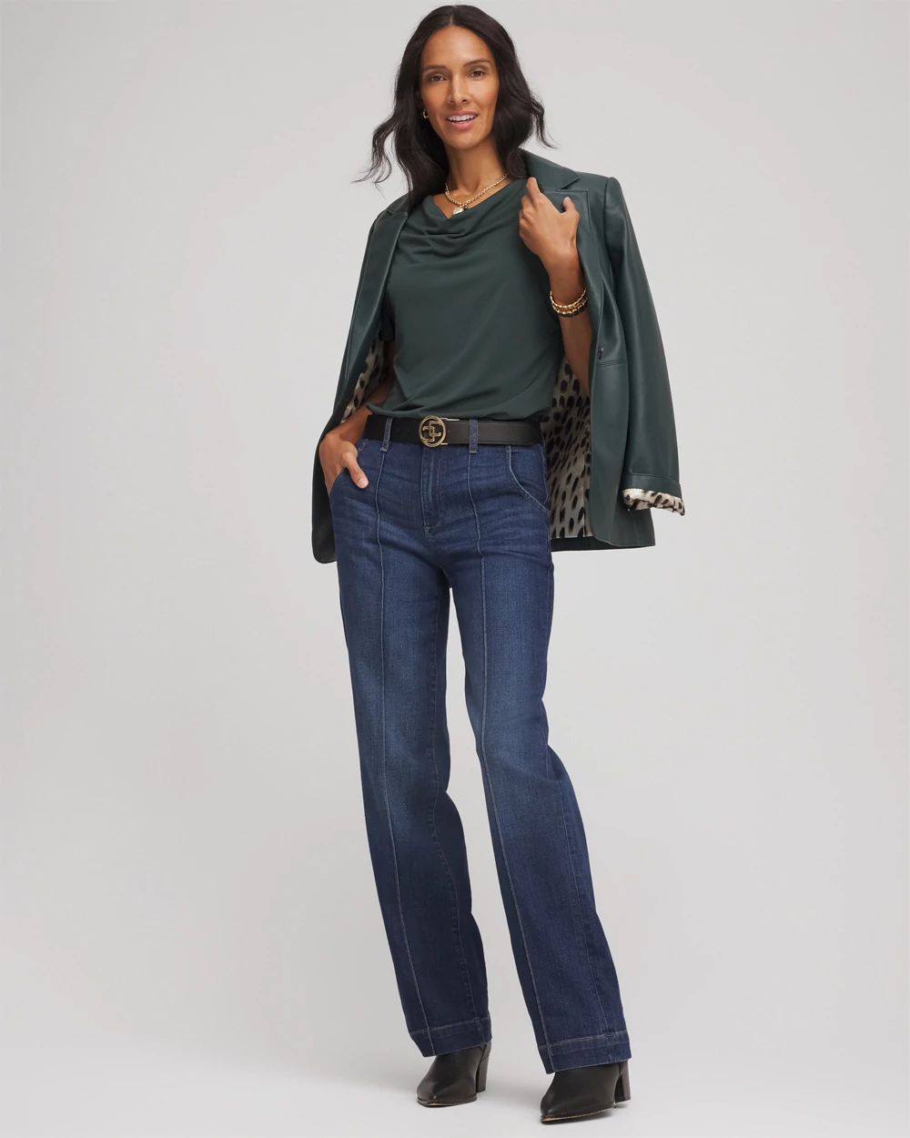 Jersey Knit Cowlneck Tee click to view larger image.