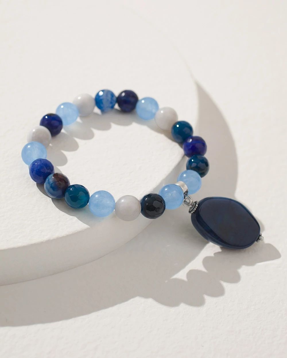 Agate Beaded Stretch Bracelet