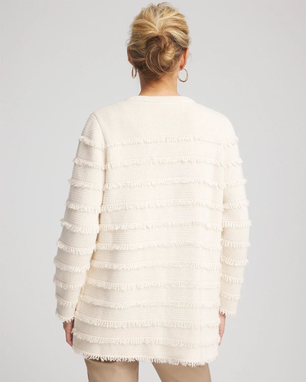 Fringe Ottoman Knit Cardigan click to view larger image.