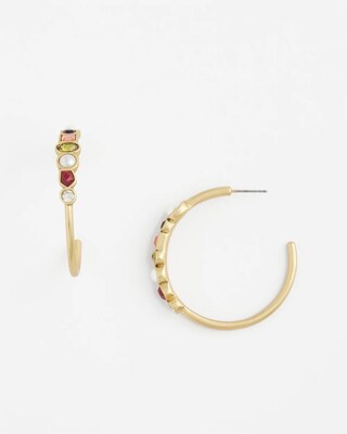 No Droop™ Front to Back Multi Color Hoop Earrings