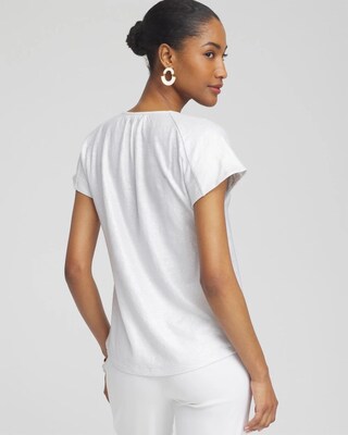 Linen Stretch Metallic Tee click to view larger image.