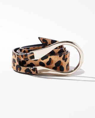Animal Print Leather Belt
