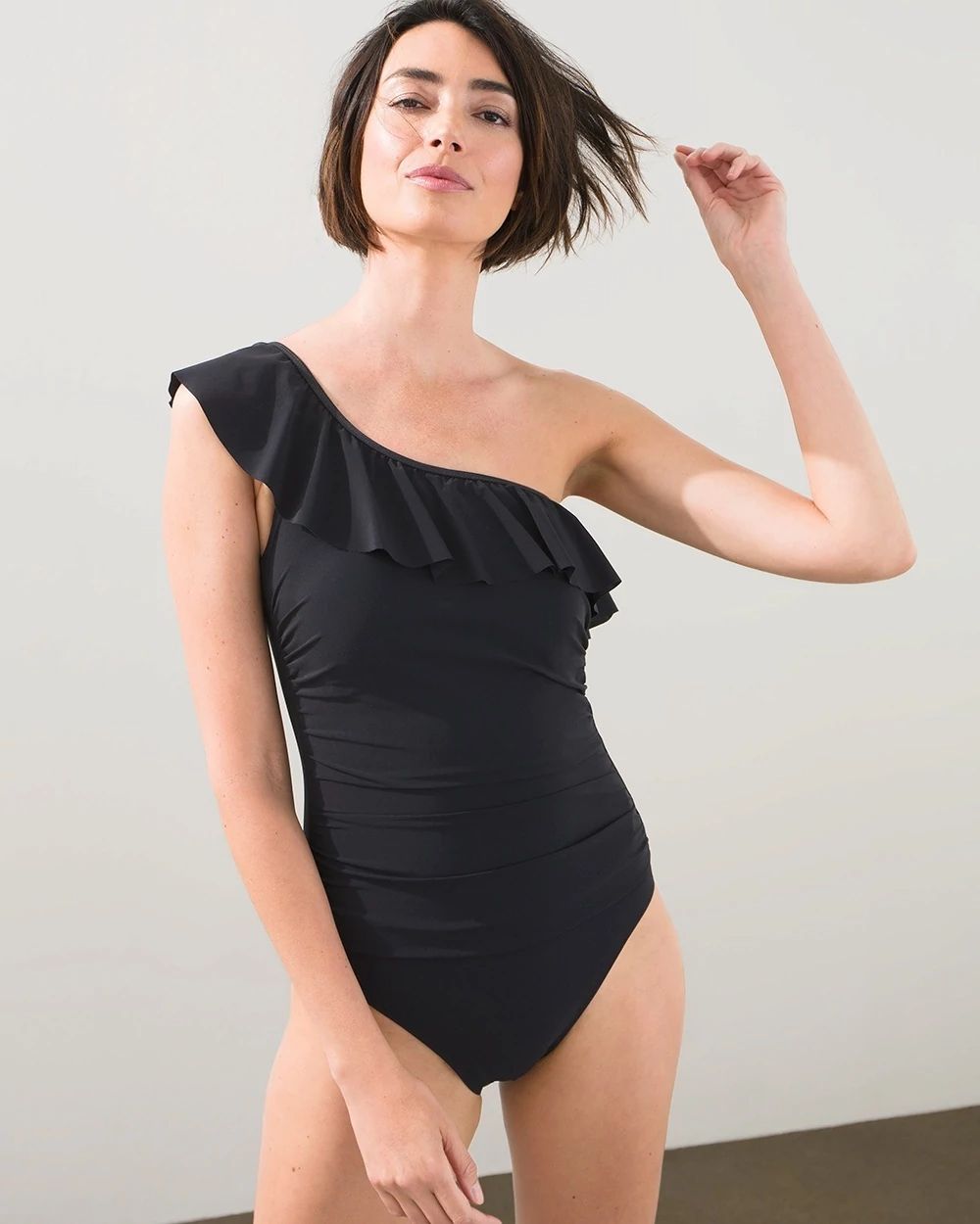 Ruffled One-Shoulder Swimsuit