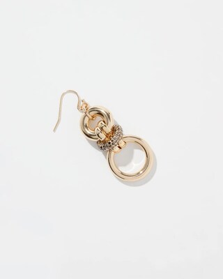 Gold Tone Links Drop Earrings