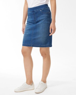 Pull-on Denim Skort