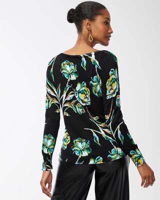 Spun Rayon Floral Printed Pullover