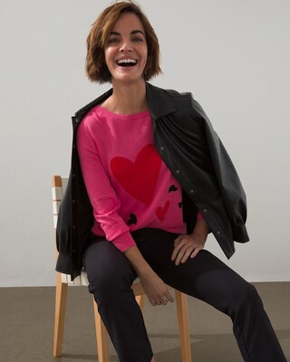 Big Heart Pink Pullover Sweater