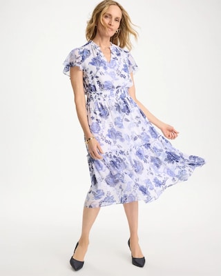 Floral Smocked Waist Dress click to view larger image.