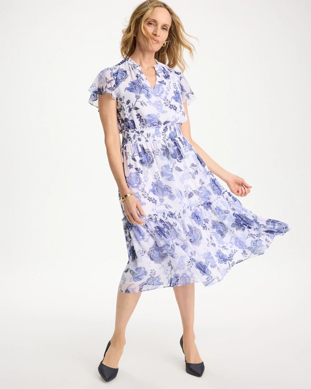 Floral Smocked Waist Dress