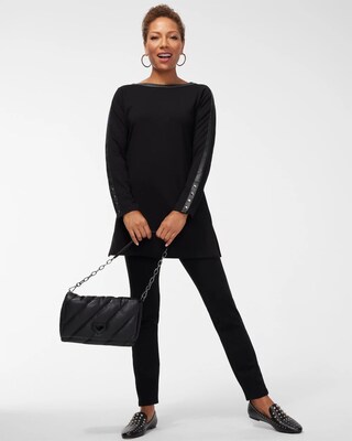 Ponte Faux Leather Inset Tunic