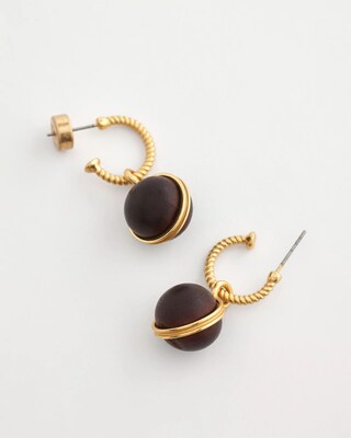 No Droop® Wooden Lantern Earrings click to view larger image.
