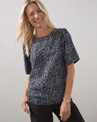 Zenergy UPF Print Puff Sleeve Top