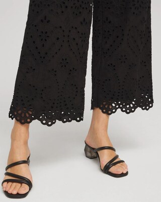 Eyelet Lace Cropped Pants