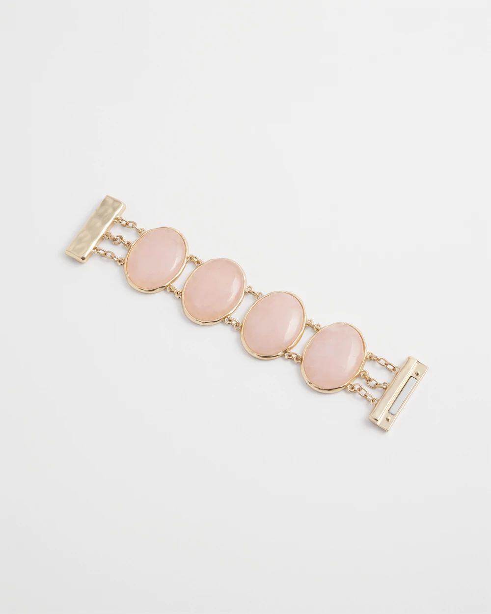 Rose Quartz Gold Tone Bracelet