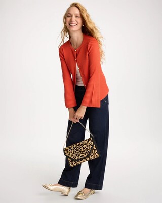 Ribbed Flare Sleeve Sweater click to view larger image.