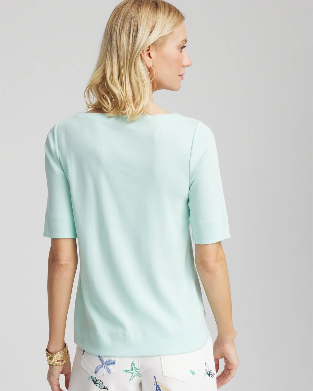 Pima Cotton Bateau-Neck Tee