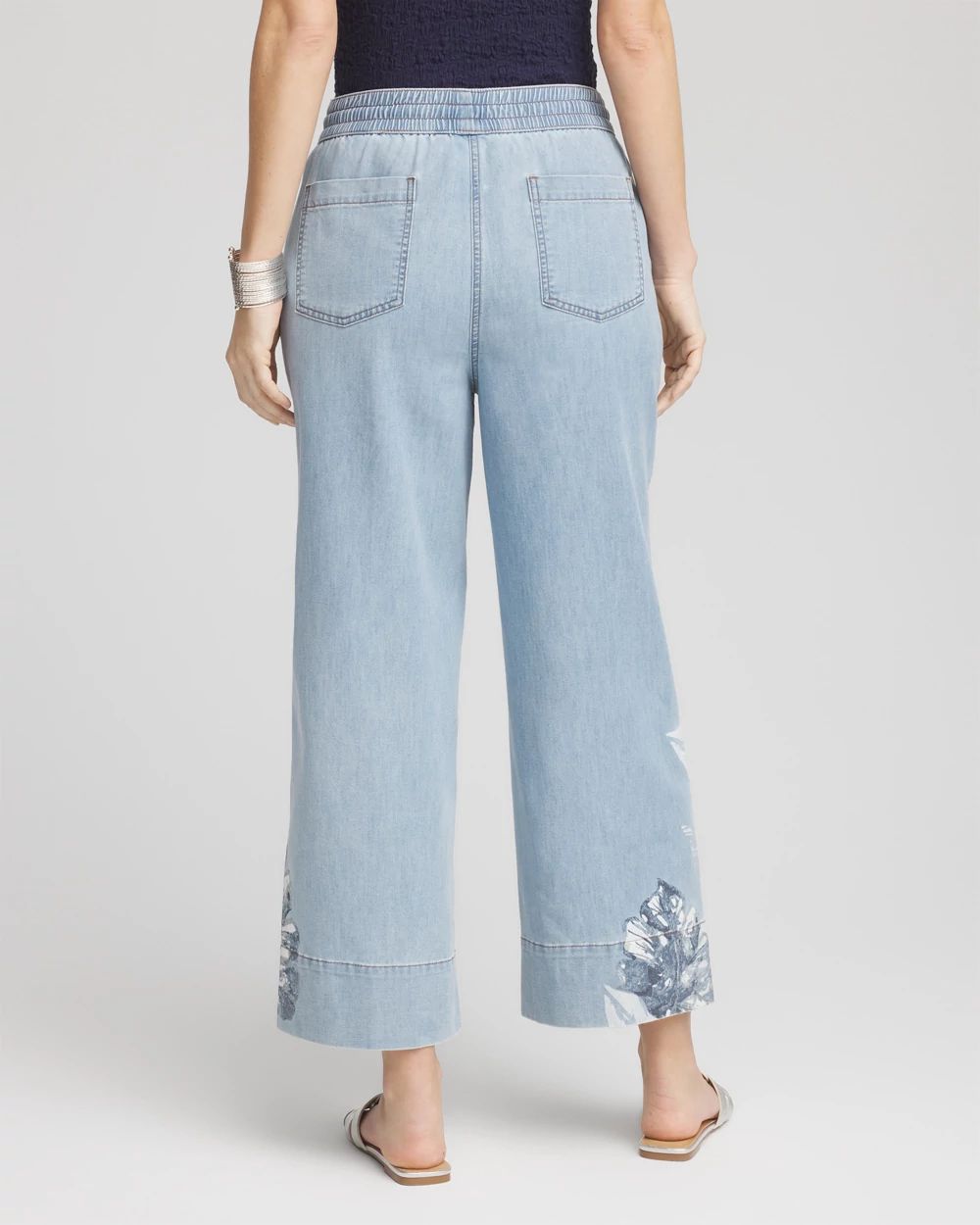 Lightweight Drawstring Cropped Denim