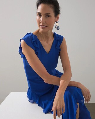 Chiffon Ruffle Midi Dress