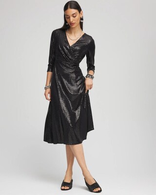 Surplice Sequin Midi Dress click to view larger image.