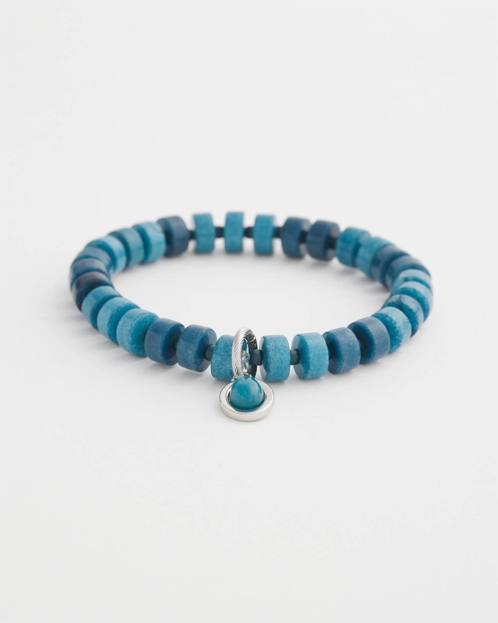 Blue Agate Drop Off Stretch Bracelet