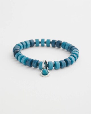 Blue Agate Drop Off Stretch Bracelet