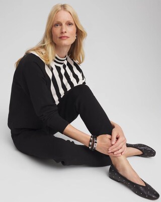 Zenergy® Luxe Cashmere Blend Striped Sweater click to view larger image.