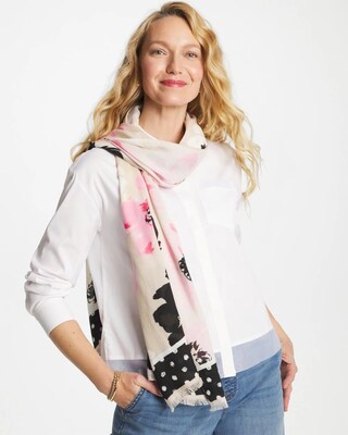 Blossom Burst Oblong Scarf click to view larger image.