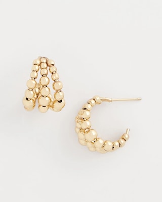 Gold Beaded Mini Hoop Earrings