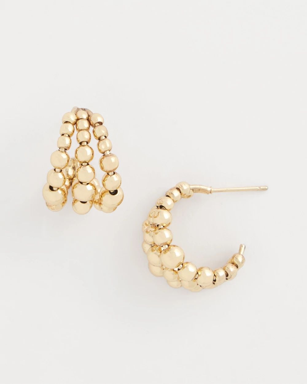 Gold Beaded Mini Hoop Earrings