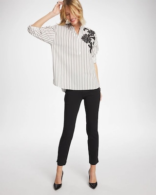 Striped Poplin Applique Tunic click to view larger image.