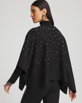 Faux Pearl Cashmere Blend Poncho