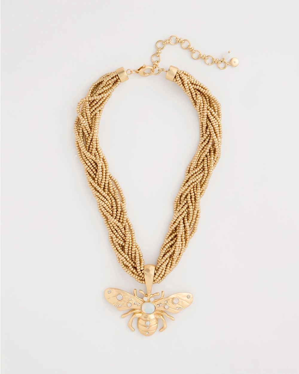 Beaded Bee Pendant Necklace