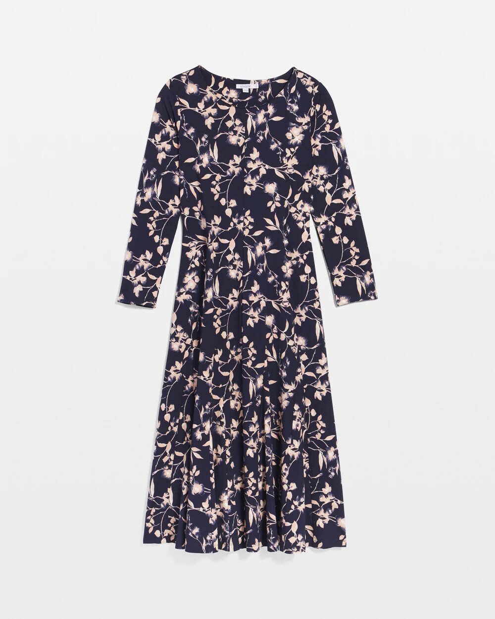 Printed Godet Popover Midi Dress