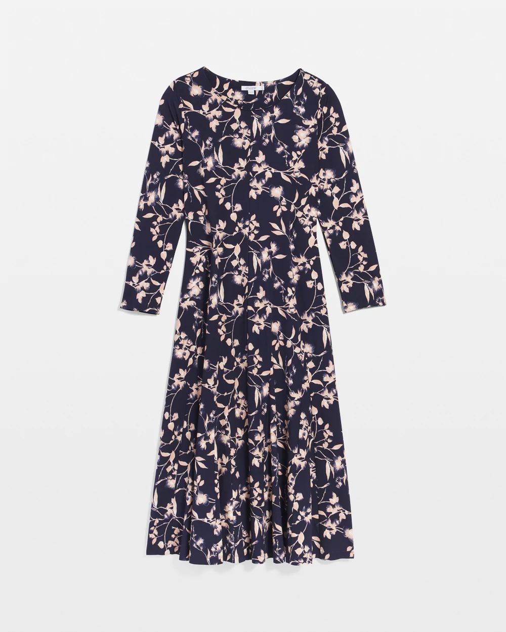 Printed Godet Popover Midi Dress