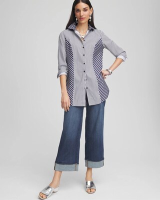 No Iron™ Mixed Stripes Tunic click to view larger image.