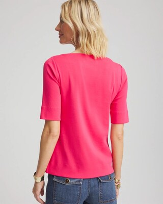 Pima Cotton Bateau-Neck Tee click to view larger image.