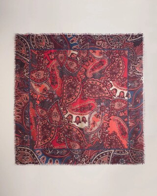 Oversized Square Paisley Scarf