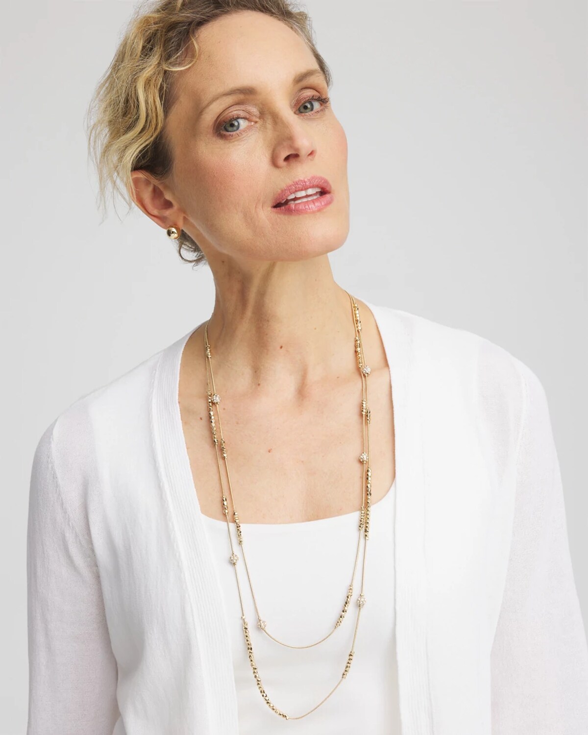 Chico's Hexie Multi-strand Necklace | In Gold Metallic