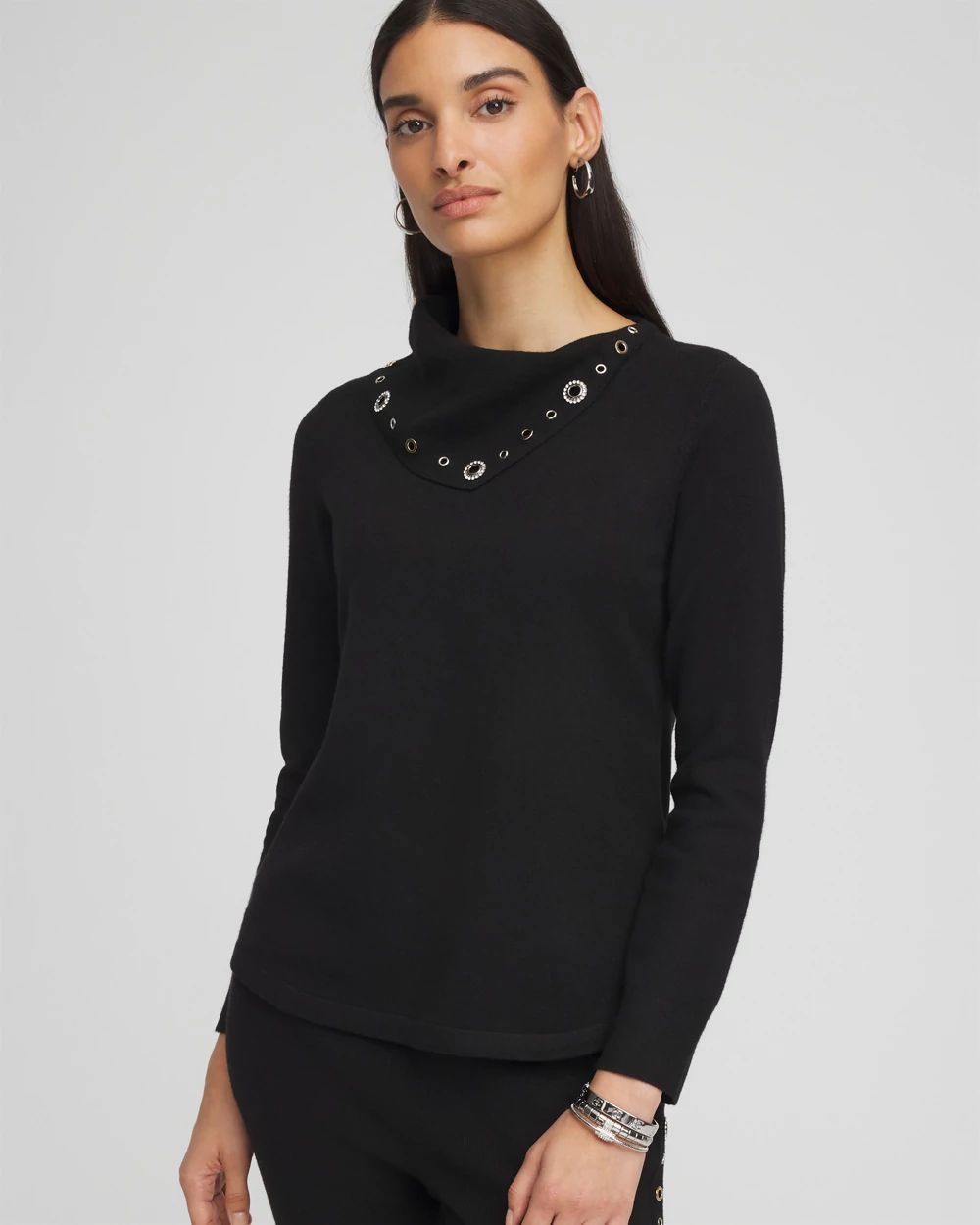 Zenergy® Luxe Cashmere Blend Embellished Top