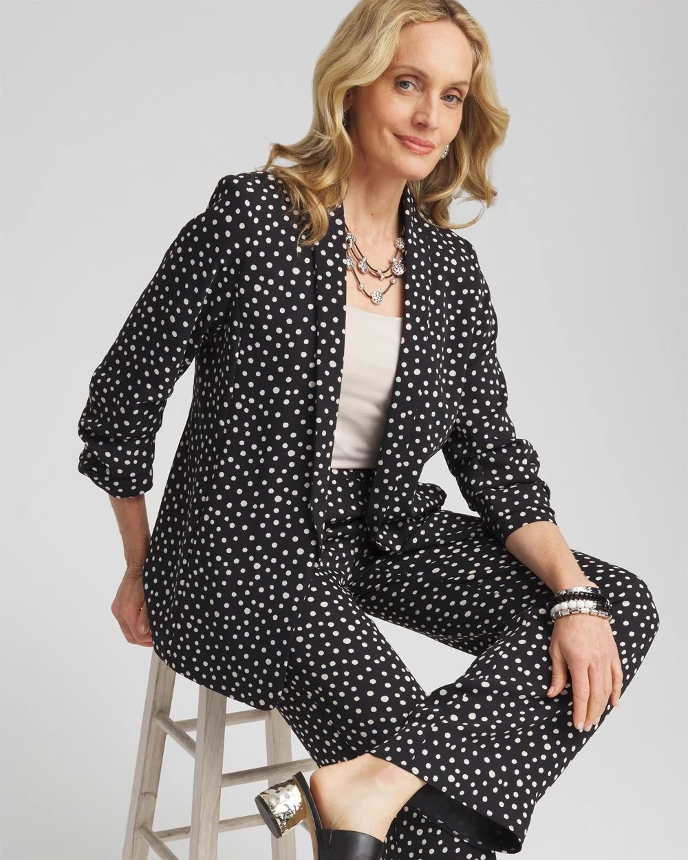 Ruched Sleeve Blazer click to view larger image.