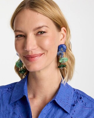 Multi Floral Linear Earrings click to view larger image.